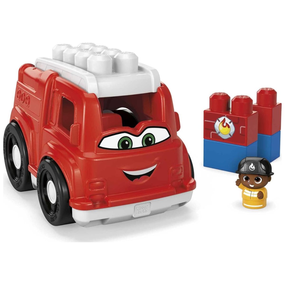 Mega Bloks Little Builders 6 Piece Building Set, Freddy Firetruck with Figure