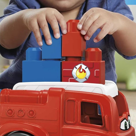 Mega Bloks Little Builders 6 Piece Building Set, Freddy Firetruck with Figure