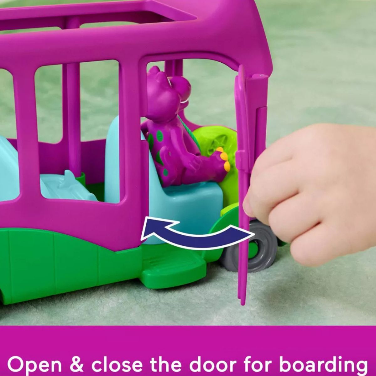 Fisher-Price Barney’s World Adventure Bus Push-Along Toy & Barney Figure, 2 Pieces