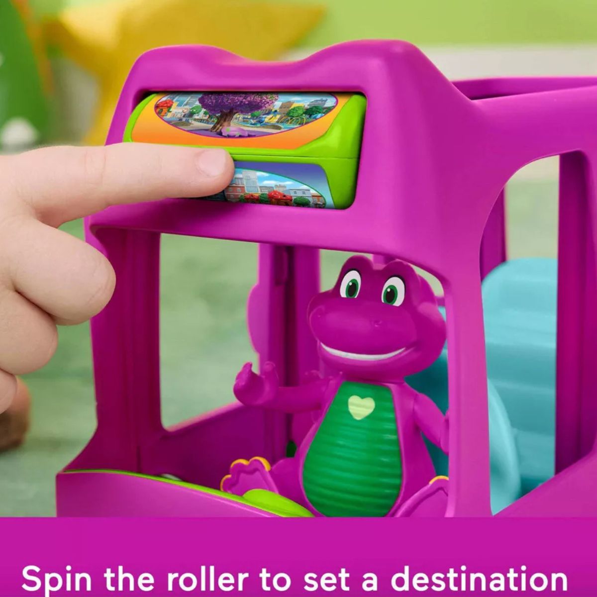 Fisher-Price Barney’s World Adventure Bus Push-Along Toy & Barney Figure, 2 Pieces