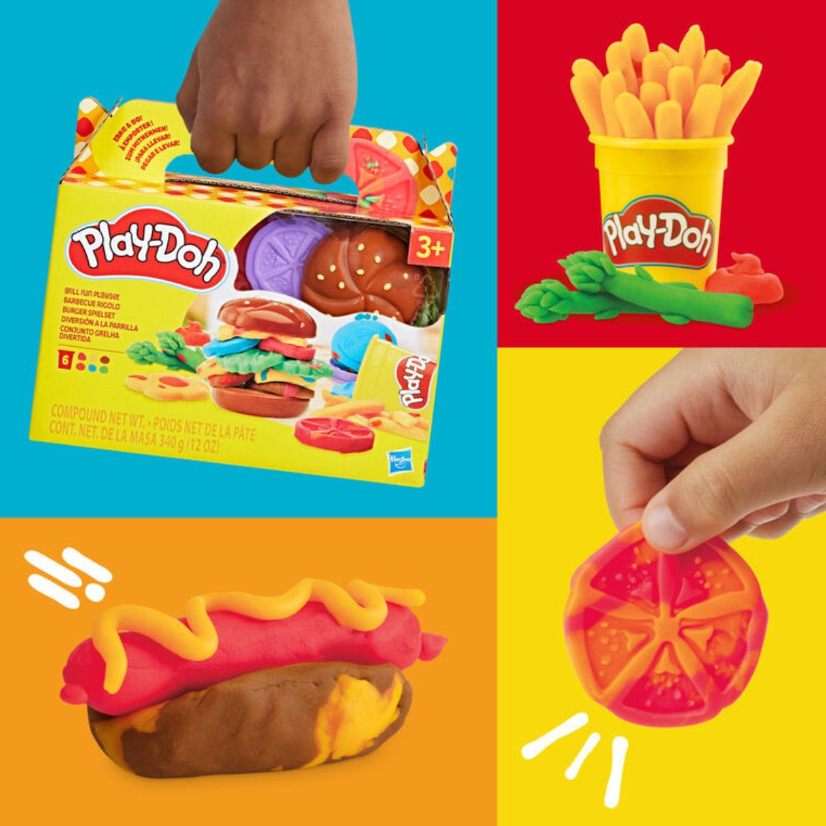 Play-Doh Grill Fun 12 Piece Barbeque Burger Playset