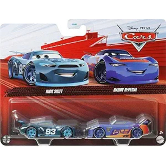 Disney Pixar Cars Scale 1:55 2 Pack Die-Cast Car Vehicle, Nick Shift & Barry DePedal