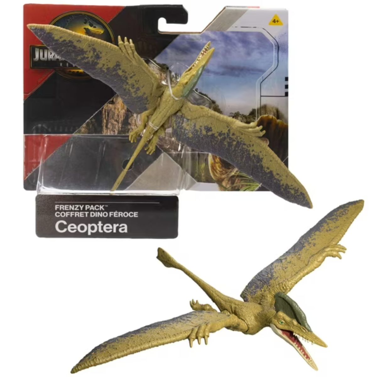 Jurassic World Rebirth Frenzy Pack Ceoptera 7" Inch Dinosaur Figure with Digital Play