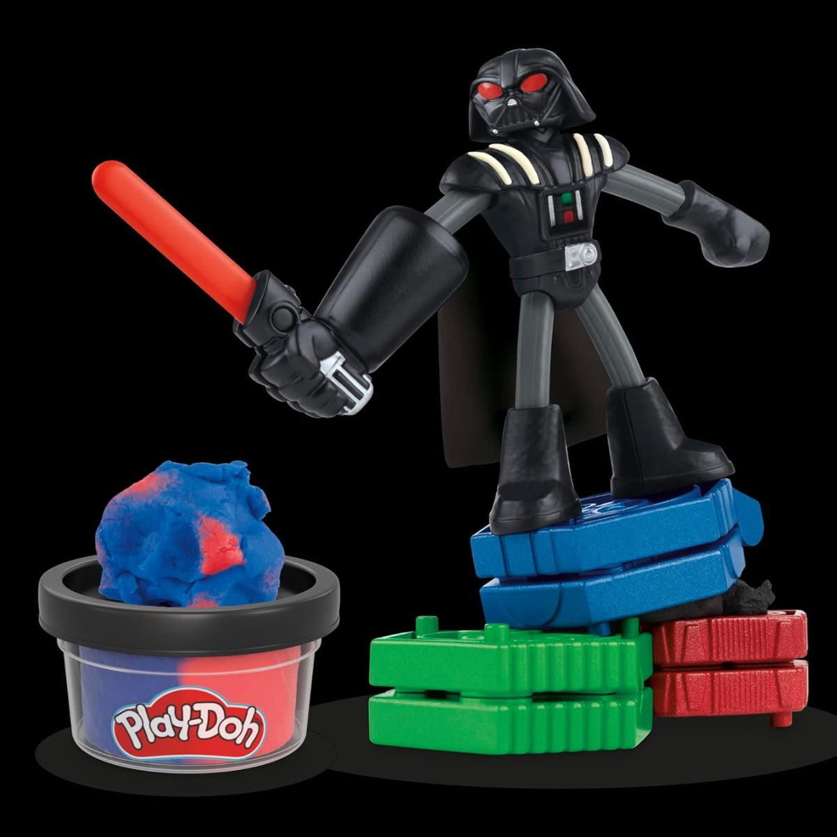 Play-Doh Star Wars Squish & Slice, Darth Vader, Luke Skywalker 4" Inch Action Figures with R2-D2, Stormtrooper & Lightsaber Molds