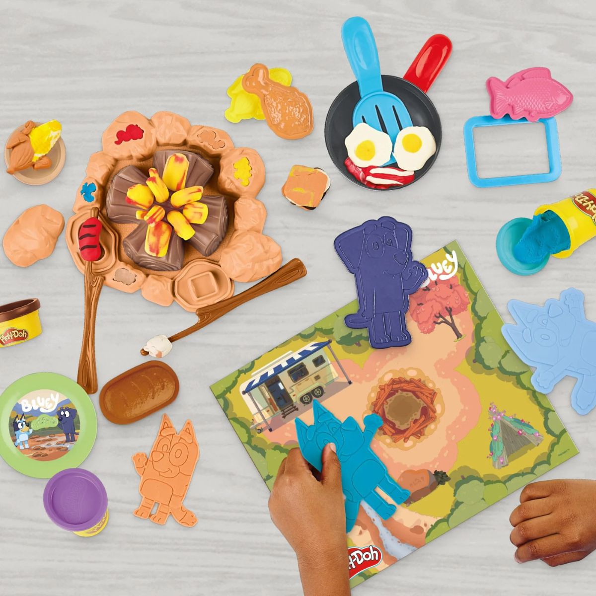 Play-Doh Bluey Goes Camping Playset with Campfire Themed Tools