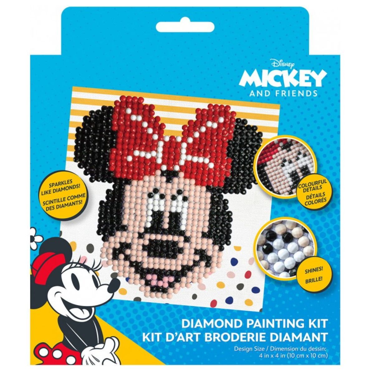 DIAMOND DOTZ Disney Minnie Mouse Fun Diamond Art Painting Kit 4" X 4"