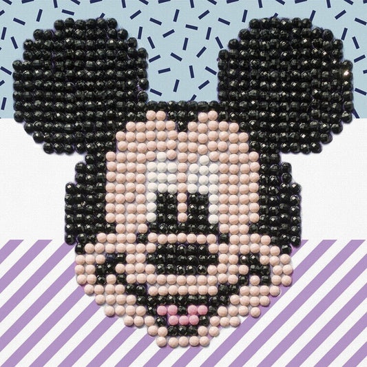DIAMOND DOTZ Disney Mickey Mouse Fun Diamond Art Painting Kit 4" X 4"