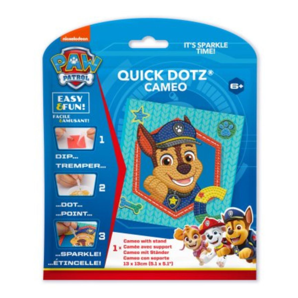 DIAMOND DOTZ Quick DOTZ Paw Patrol Chase Diamond Art Painting Kit 5.1" X 5.1"