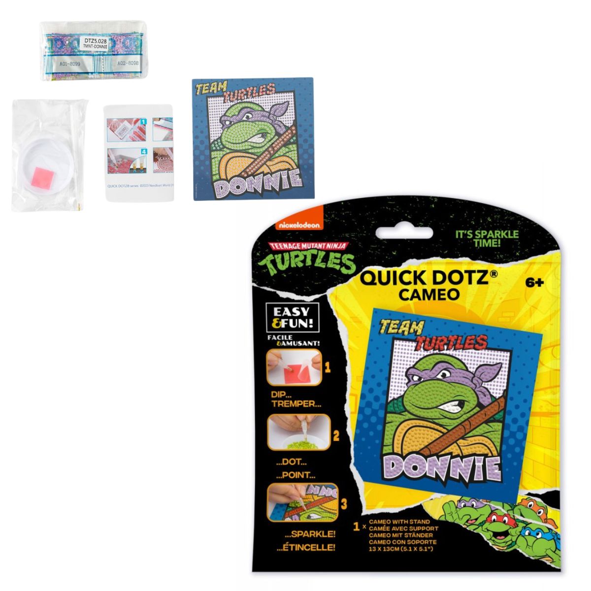 DIAMOND DOTZ Quick DOTZ TMNT Donatello Donnie Diamond Art Painting Kit 5.1" X 5.1"