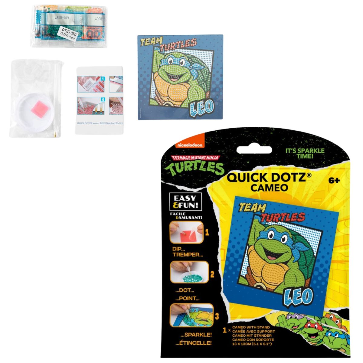 DIAMOND DOTZ Quick DOTZ TMNT Leonardo Leo Diamond Art Painting Kit 5.1" X 5.1"