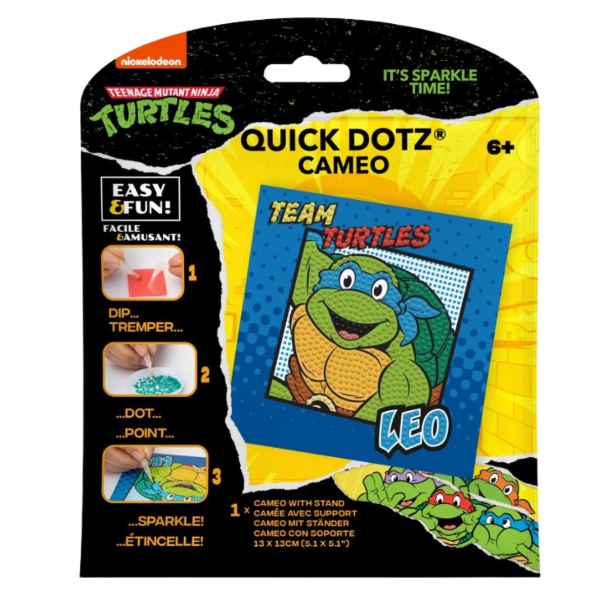 DIAMOND DOTZ Quick DOTZ TMNT Leonardo Leo Diamond Art Painting Kit 5.1" X 5.1"