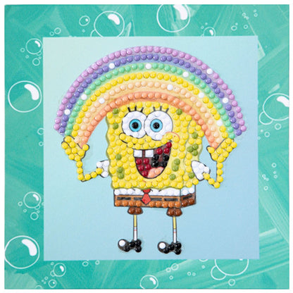 DIAMOND DOTZ Quick DOTZ Spongebob Squarepants Rainbow Diamond Art Painting Kit 5.1" X 5.1"
