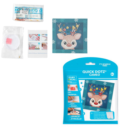 DIAMOND DOTZ Quick DOTZ Festive Holiday Reindeer Diamond Art Painting Kit 5.1" X 5.1"