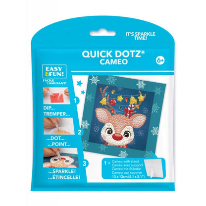 DIAMOND DOTZ Quick DOTZ Festive Holiday Reindeer Diamond Art Painting Kit 5.1" X 5.1"