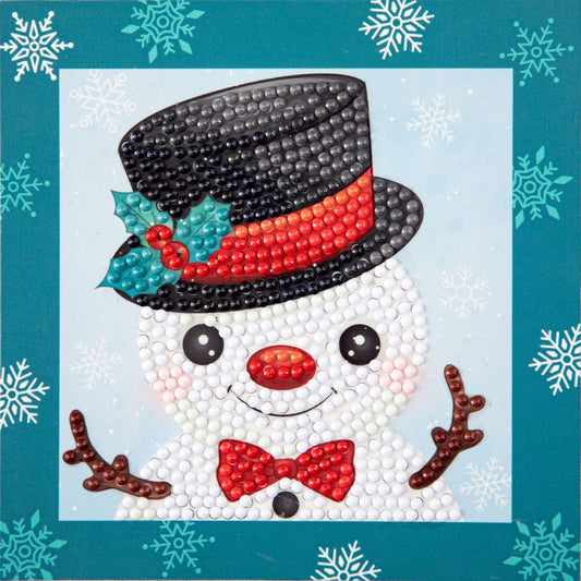 DIAMOND DOTZ Quick DOTZ Festive Holiday Snowman Diamond Art Painting Kit 5.1" X 5.1"