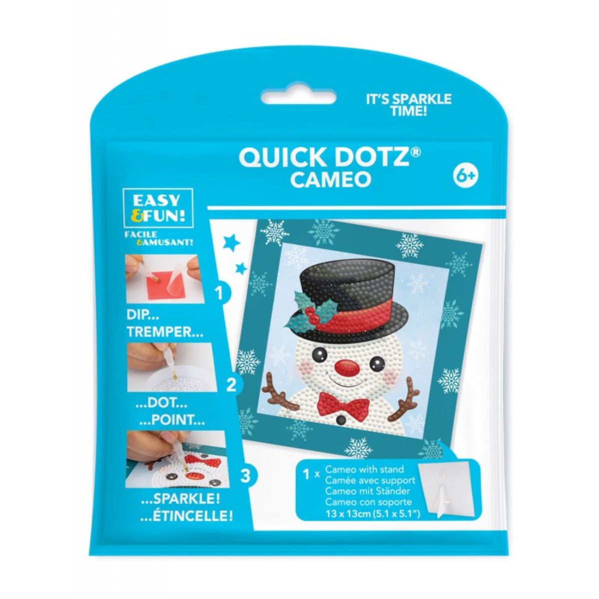DIAMOND DOTZ Quick DOTZ Festive Holiday Snowman Diamond Art Painting Kit 5.1" X 5.1"