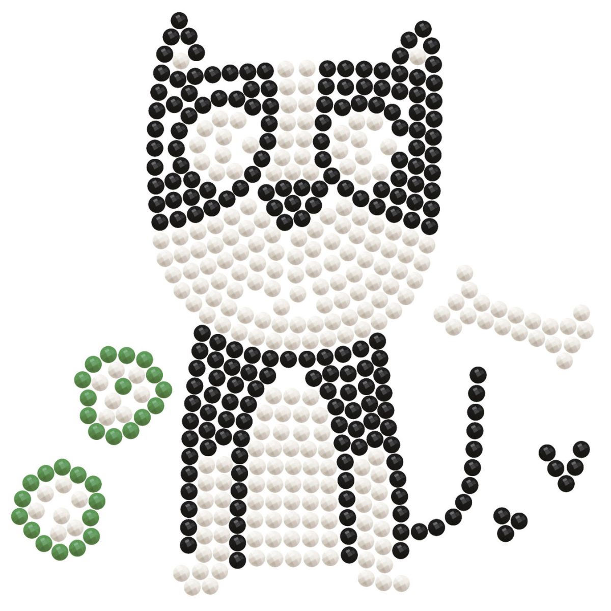 DIAMOND DOTZ Black & White Puppy Dog Munch Diamond Art Painting Kit 4" X 4"