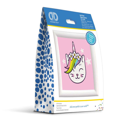 DIAMOND DOTZ Rainbow Uni Puss Unicorn Kitty Cat Diamond Art Painting Kit 4" X 4"
