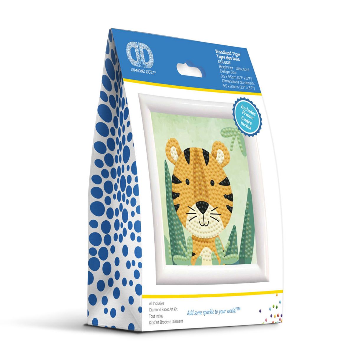 DIAMOND DOTZ Woodland Tiger Diamond Art Painting Kit 4" X 4"