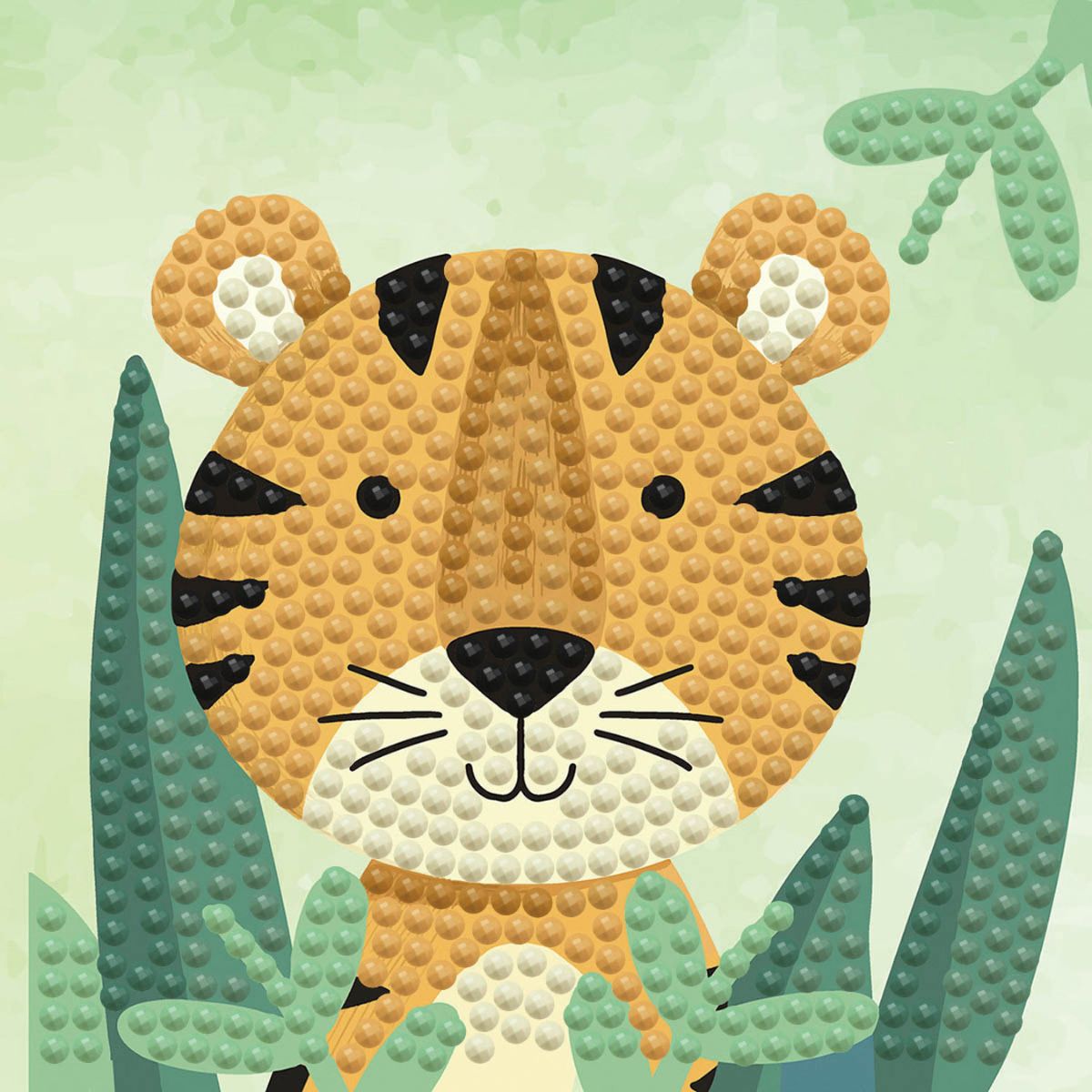 DIAMOND DOTZ Woodland Tiger Diamond Art Painting Kit 4" X 4"