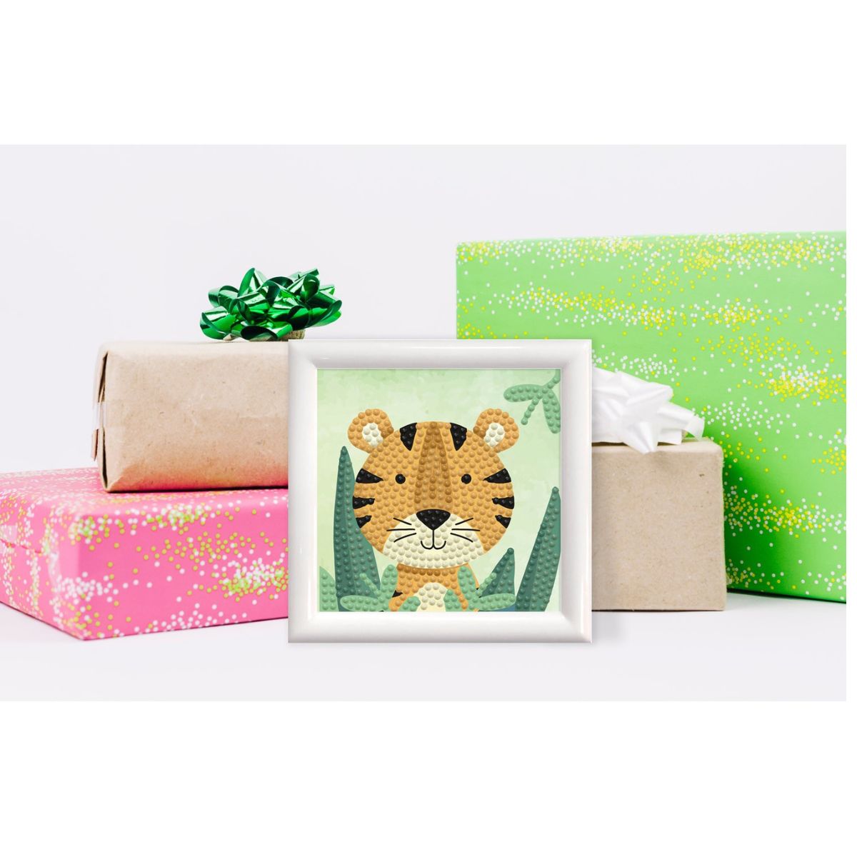 DIAMOND DOTZ Woodland Tiger Diamond Art Painting Kit 4" X 4"