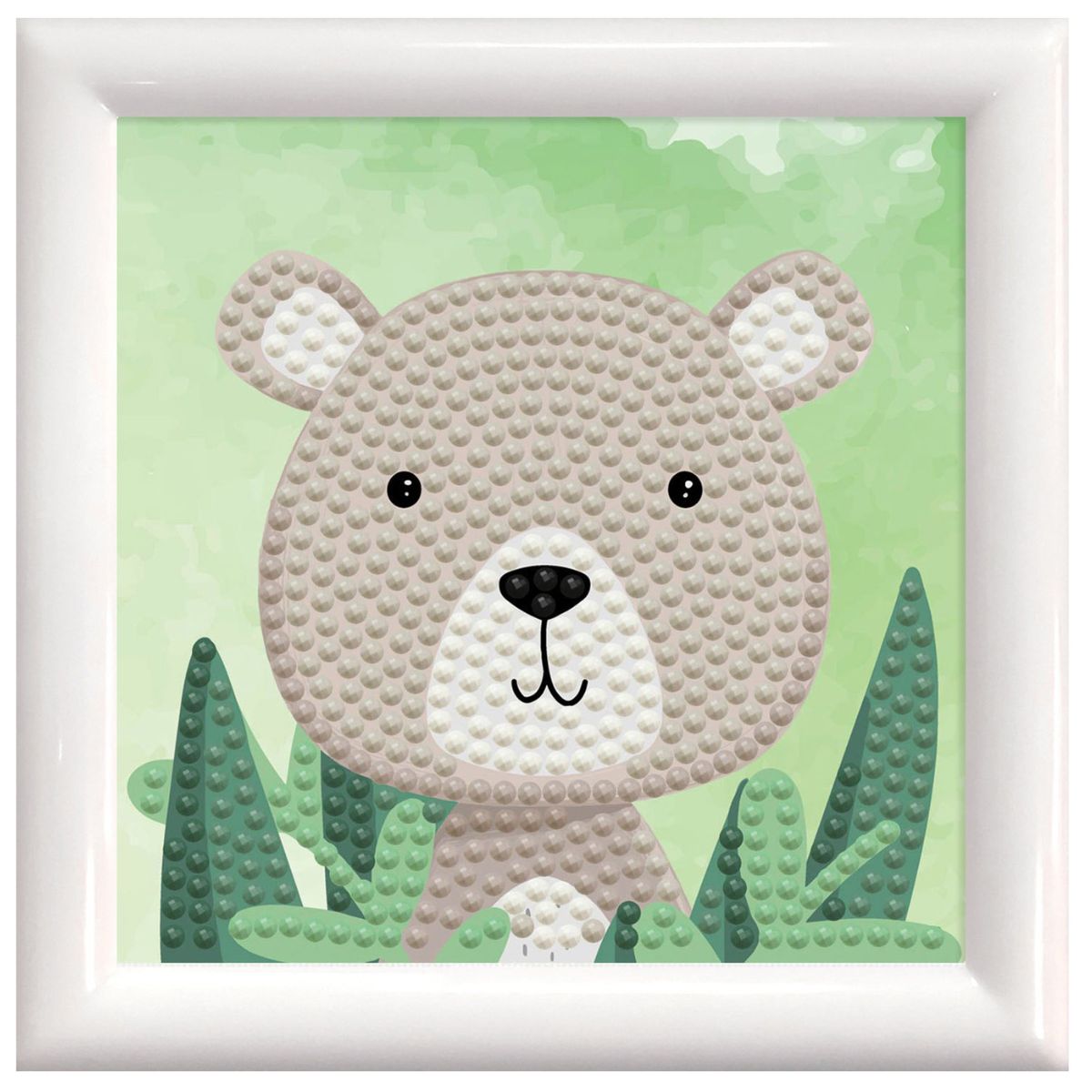 DIAMOND DOTZ Woodland Bear Diamond Art Painting Kit 4" X 4"