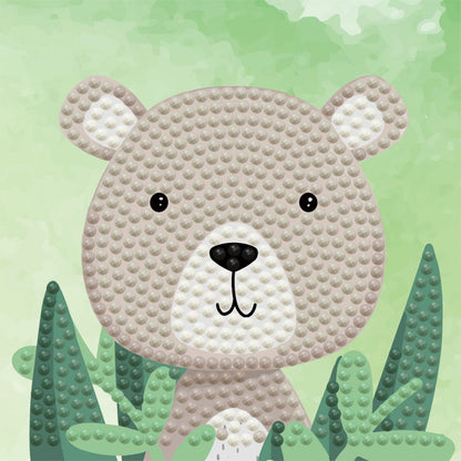 DIAMOND DOTZ Woodland Bear Diamond Art Painting Kit 4" X 4"