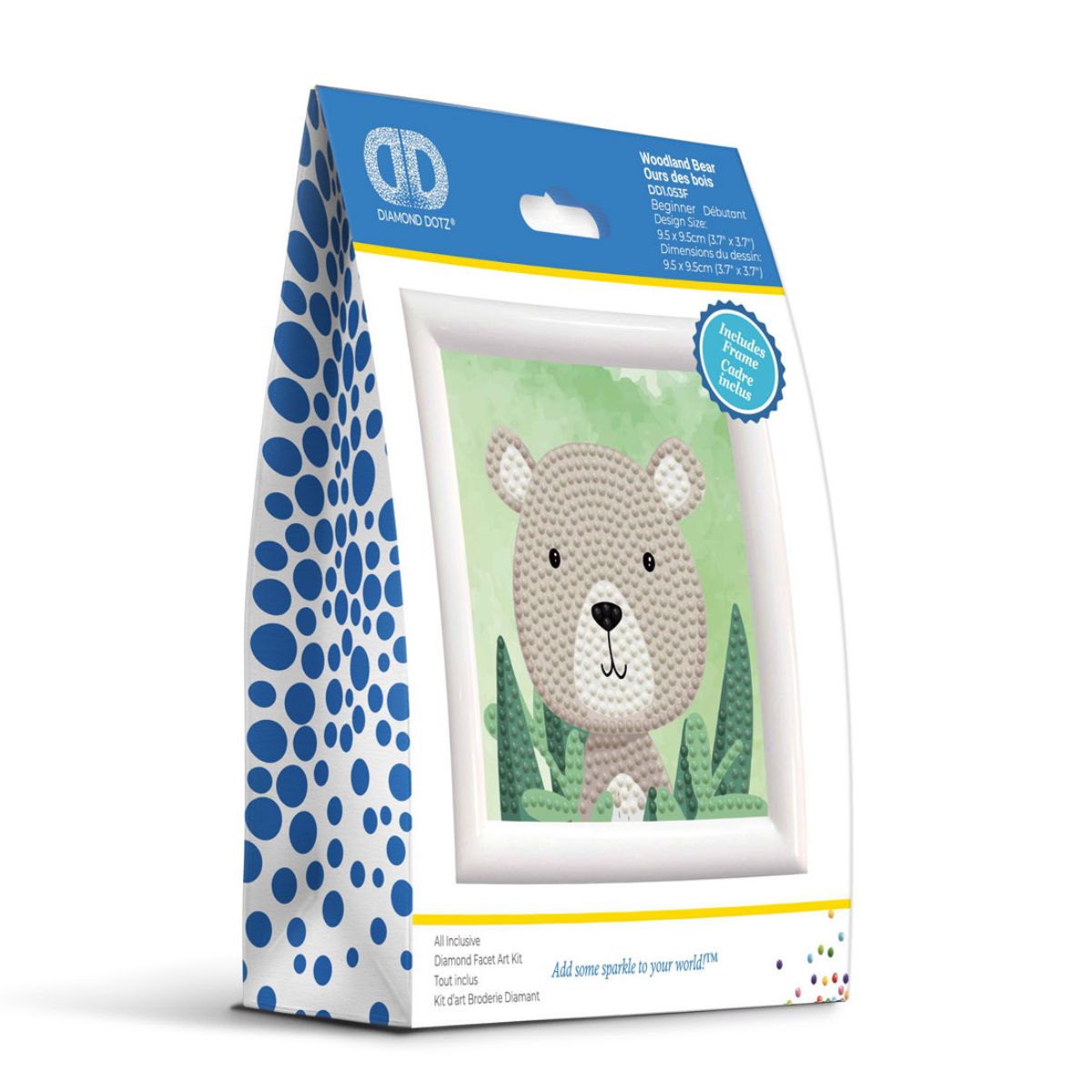 DIAMOND DOTZ Woodland Bear Diamond Art Painting Kit 4" X 4"