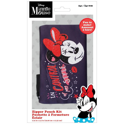 DIAMOND DOTZ Diamond Painting 7" Zipper Pouch Activity Kit, Disney Minnie Mouse