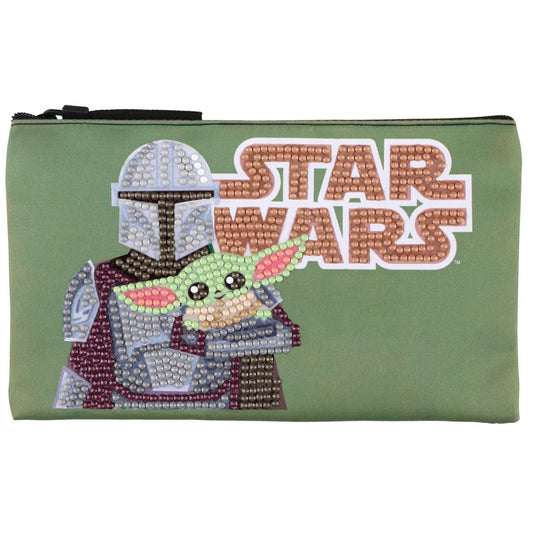 DIAMOND DOTZ Diamond Painting 7" Zipper Pouch Activity Kit, Star Wars Mandolorian & Grogu