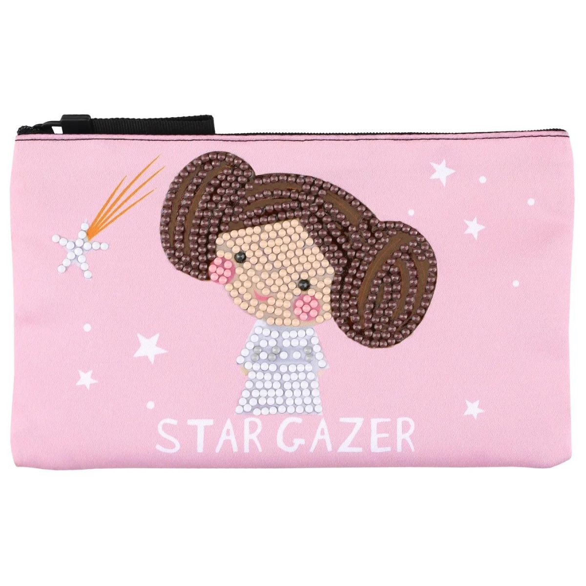 DIAMOND DOTZ Diamond Painting 7" Zipper Pouch Activity Kit, Star Wars Princess Leia