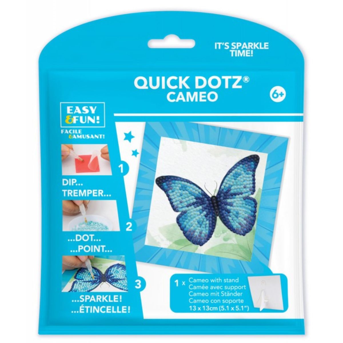 DIAMOND DOTZ Quick DOTZ Blue Butterfly Diamond Art Painting Kit 5.1" X 5.1"