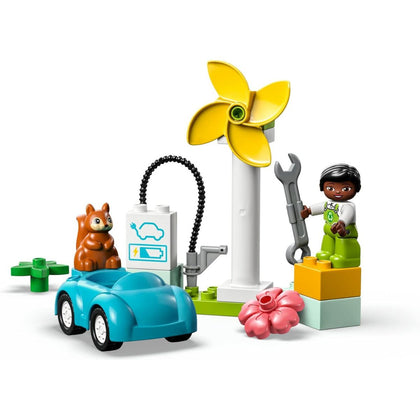 LEGO® DUPLO® Town Wind Turbine and Electric Car 10985 Building Toy, 16 Pieces