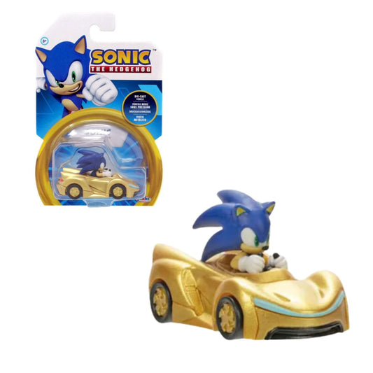 Sonic the Hedgehog 1:64 Die-Cast Vehicle 2.5" Inch, Sonic Speed Star Gold