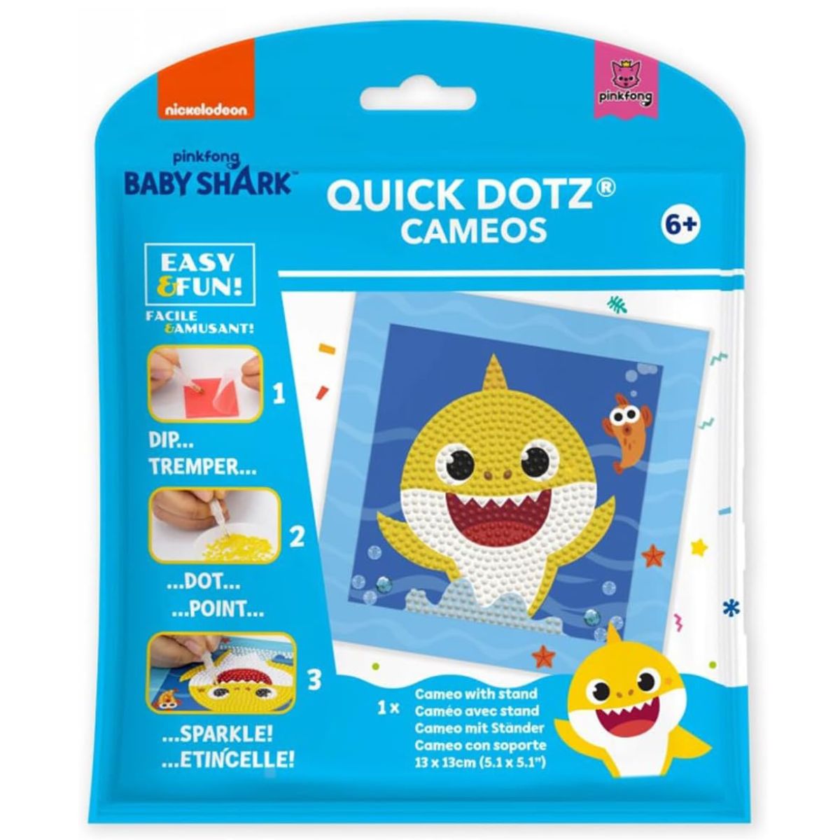 DIAMOND DOTZ Quick DOTZ Baby Shark #1 Diamond Art Painting Kit 5.1" X 5.1"
