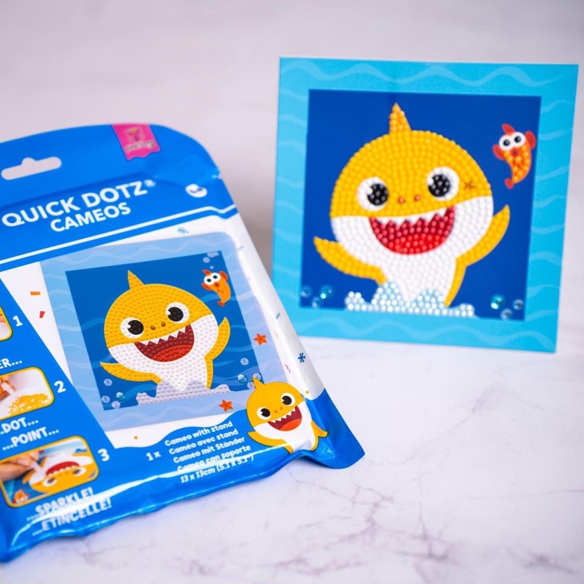 DIAMOND DOTZ Quick DOTZ Baby Shark #1 Diamond Art Painting Kit 5.1" X 5.1"