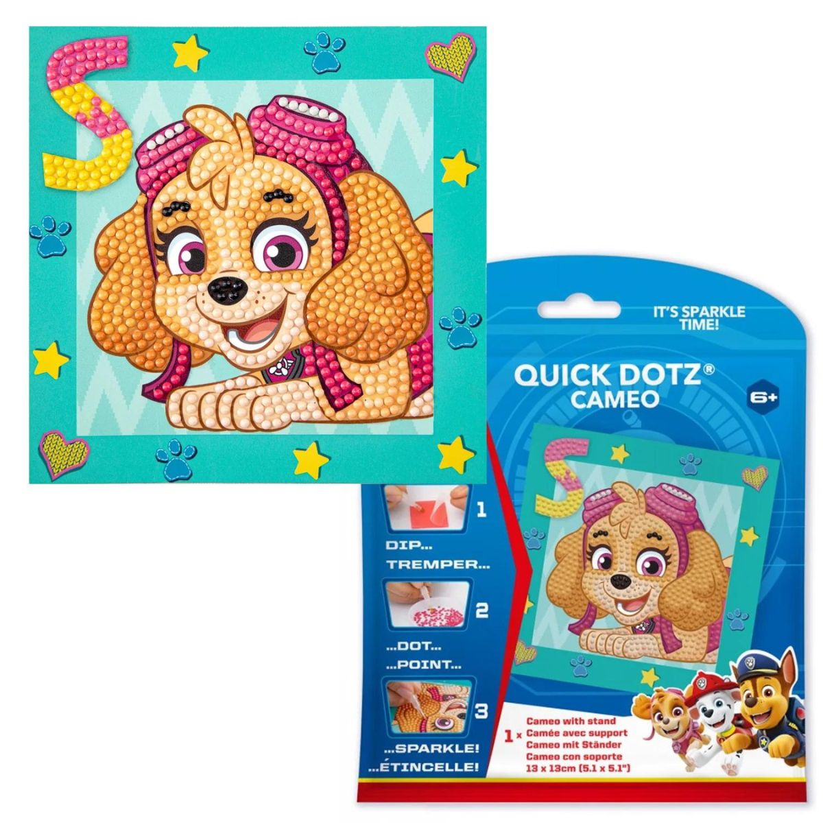 DIAMOND DOTZ Quick DOTZ Paw Patrol Skye Diamond Art Painting Kit 5.1" X 5.1"