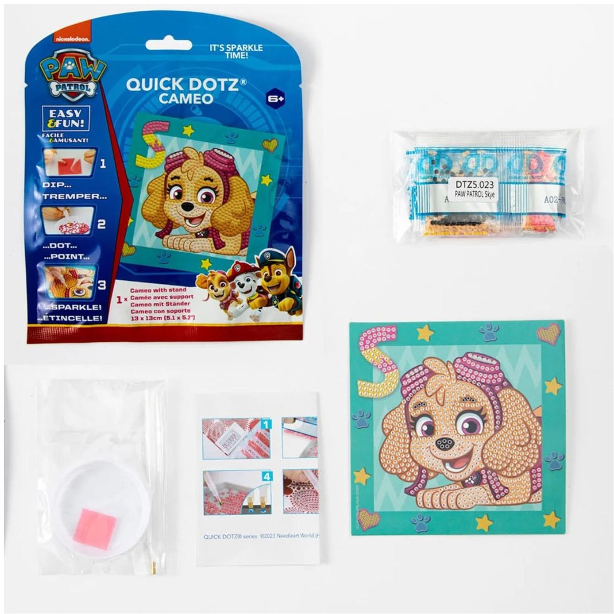 DIAMOND DOTZ Quick DOTZ Paw Patrol Skye Diamond Art Painting Kit 5.1" X 5.1"