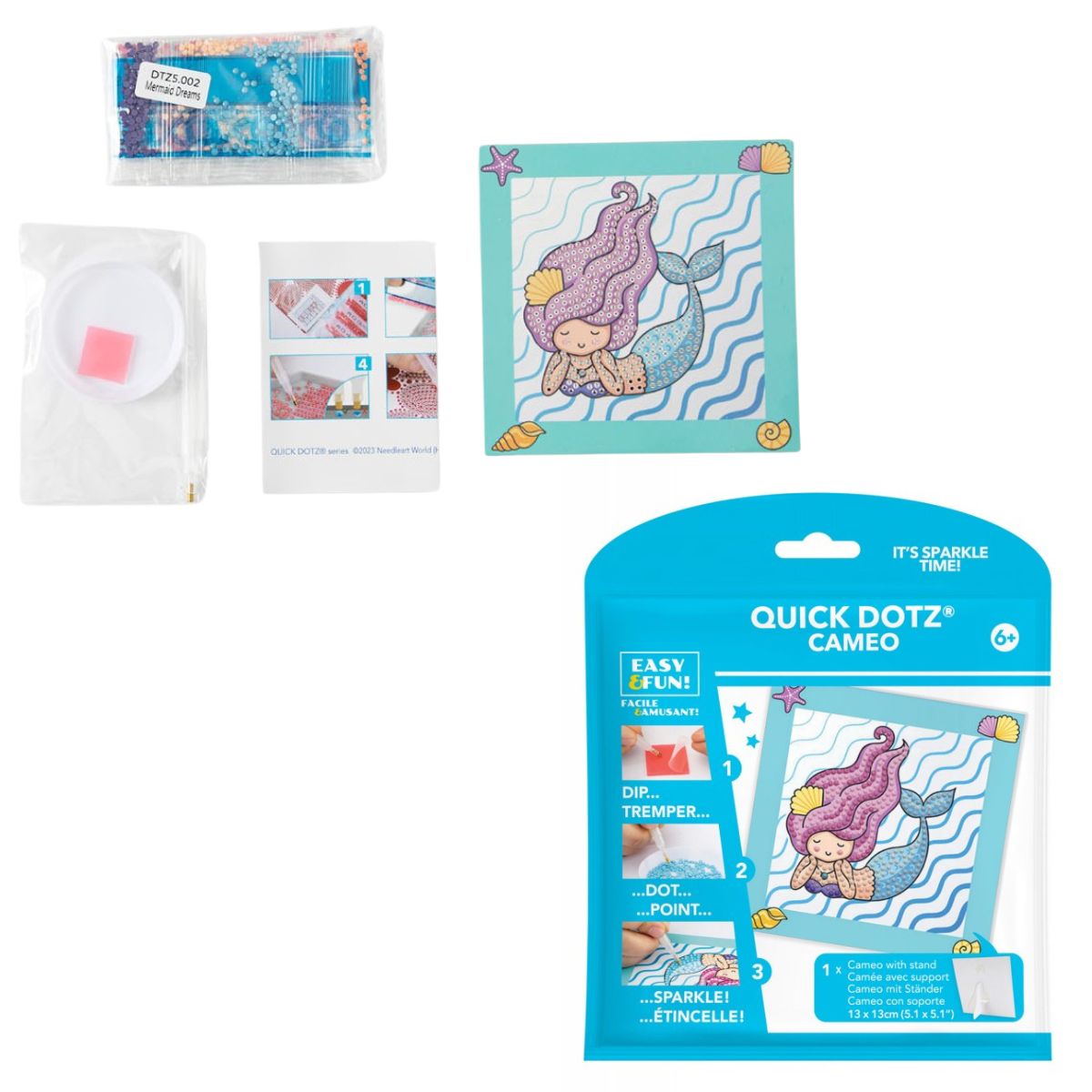DIAMOND DOTZ Quick DOTZ Mermaid Dreams Diamond Art Painting Kit 5.1" X 5.1"