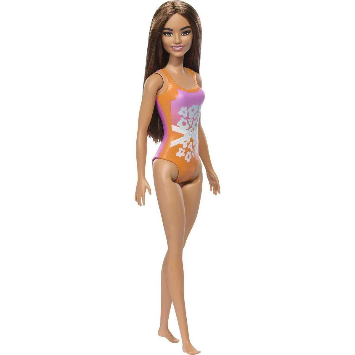 Mattel Beach Barbie, Light Brown Hair Floral Print Swimsuit