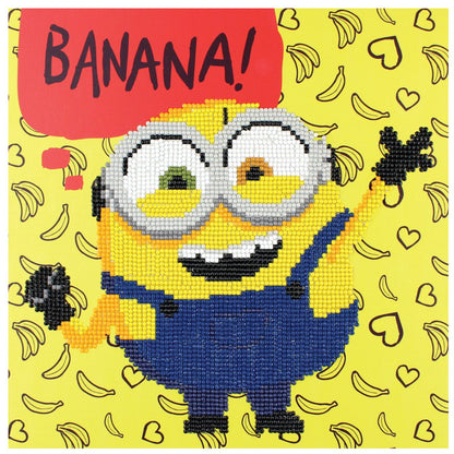 DIAMOND DOTZ, DOTZ Box Despicable ME Minion Banana Diamond Art Painting Kit 11" X 11"