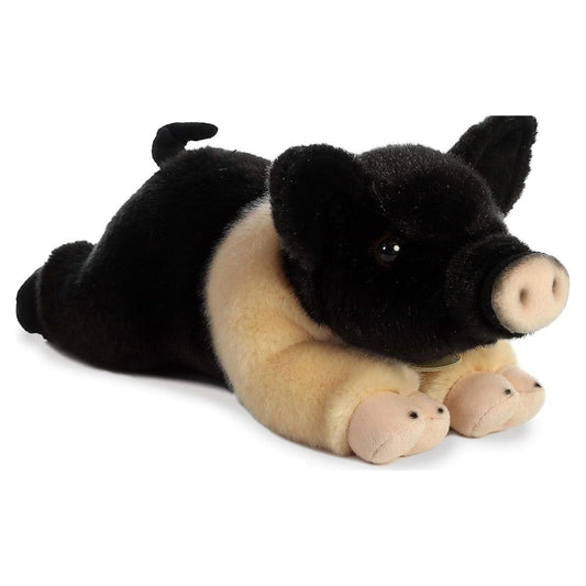 Aurora® Miyoni® Black Hampshire Pig 12" Inch Stuffed Animal Toy