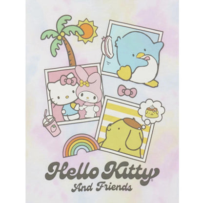 Hello Kitty and Friends Pastel Tie-Dye Short Sleeve Graphic Girls Shirt, Sizes 4-16
