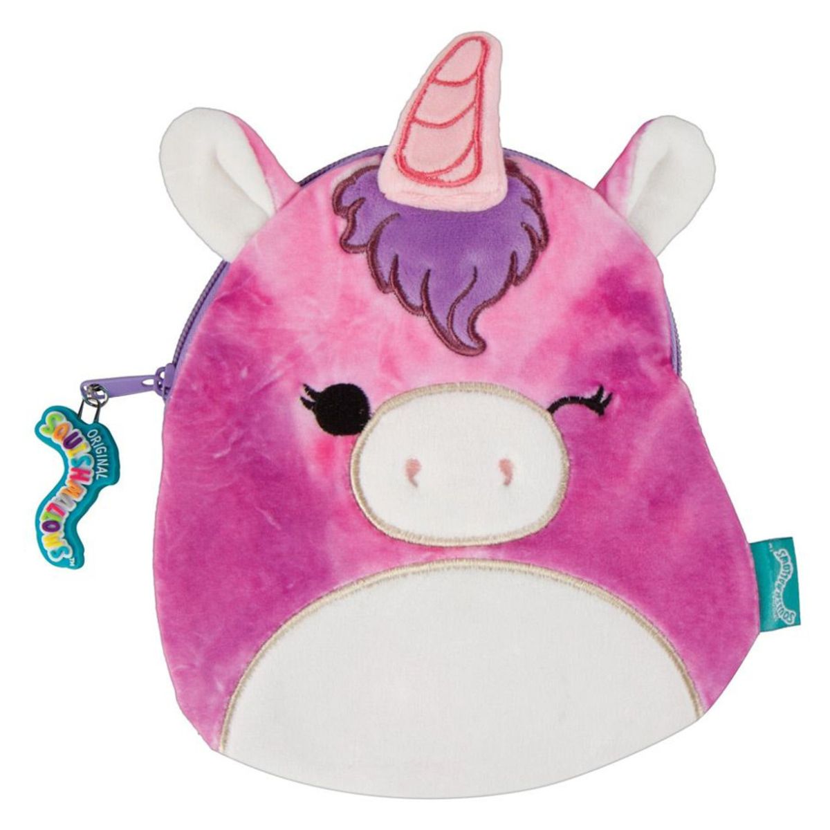 Squishmallows Lola the Unicorn 8" Inch Zippered Plush Storage Pouch