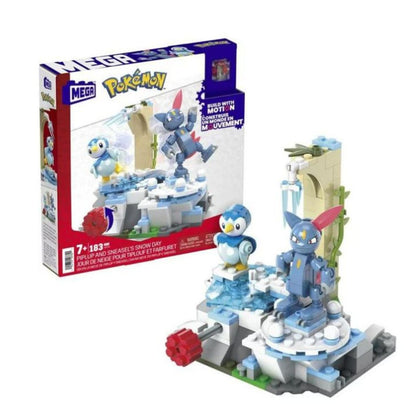 MEGA Pokemon Building Toy Kit Piplup and Sneasel's Snow Day (183 Pieces)