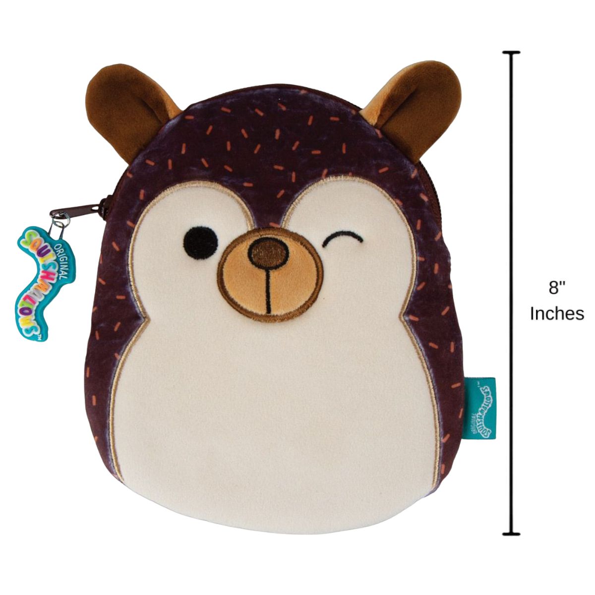 Squishmallows Hans the Hedgehog 8" Inch Zippered Plush Storage Pouch