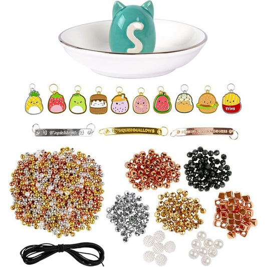 Squishmallows Luxe Jewelry Design Kit, Includes Trinket Tray & 16 Character Charms