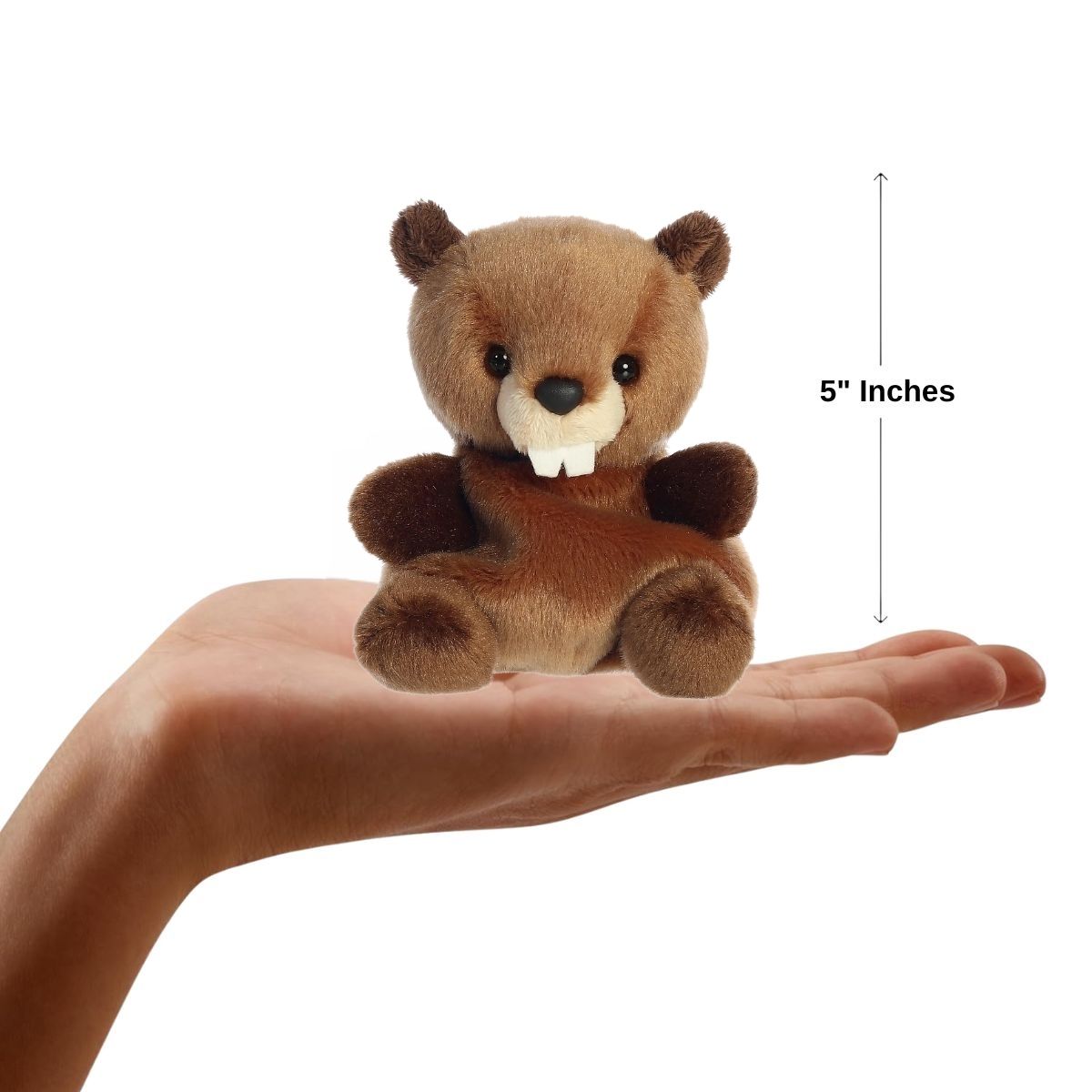 Aurora® Palm Pals™ Chewy Beaver™ 5 Inch Stuffed Animal Toy #1-266 Forest