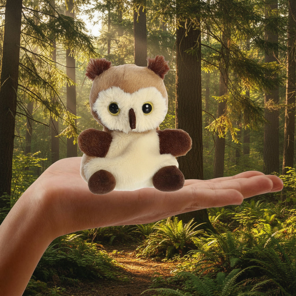 Aurora® Palm Pals™ Barnie Owl™ 5 Inch Stuffed Animal Toy #1-093 Forest