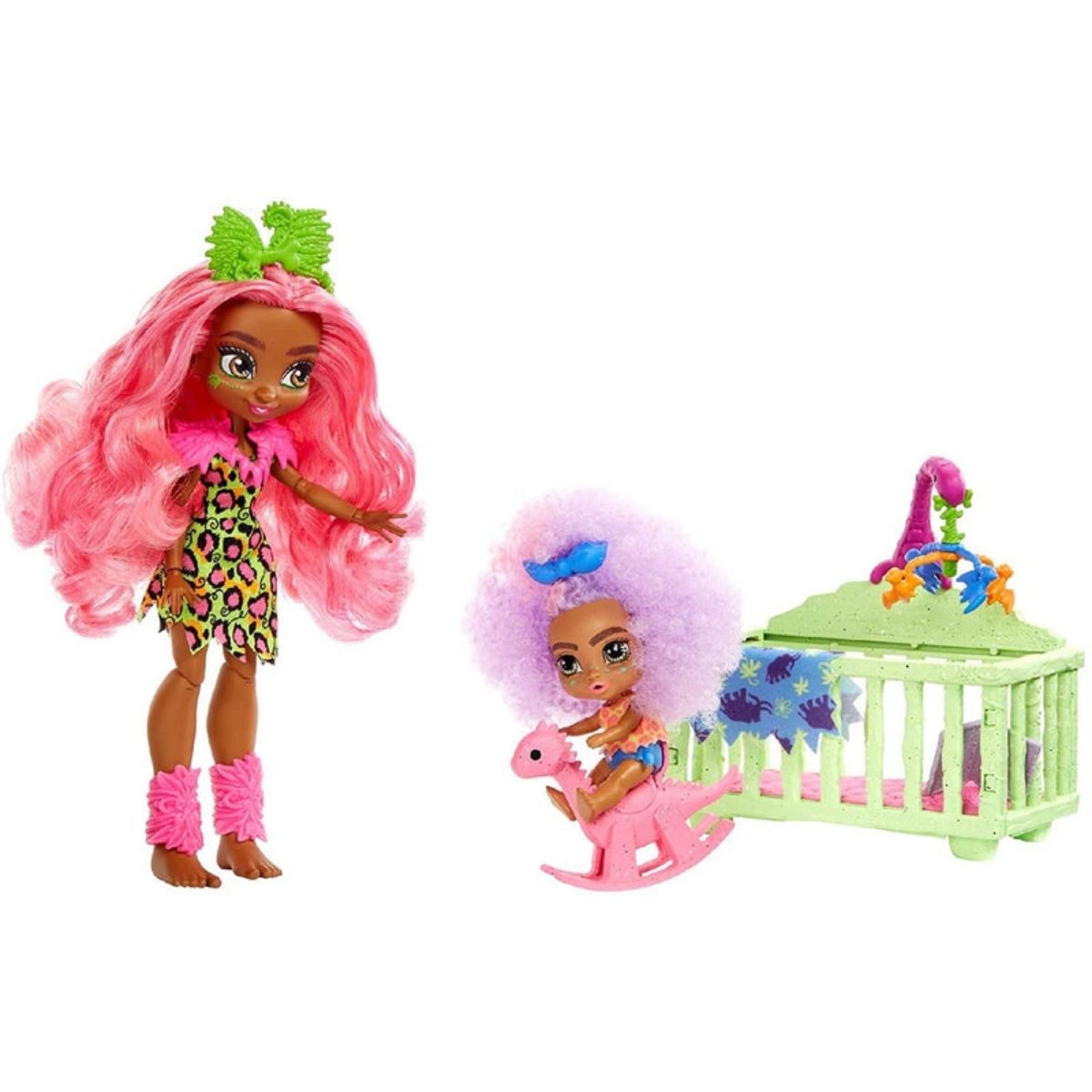 Mattel Cave Club Wild About Babysitting Playset + Fernessa & Furrah Dolls